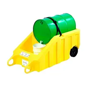 Carretilla fabricada en polietileno HDPE para transportar tambos industriales y dosificar.