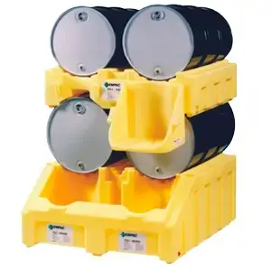 Rack Antiderrames HDPE: almacenamiento, contención de derrames y dosificación desde los tambos.