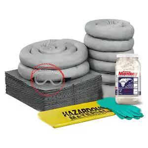 Calcetín absorbente para contención de derrames universales todo tipo de líquidos y aceites.