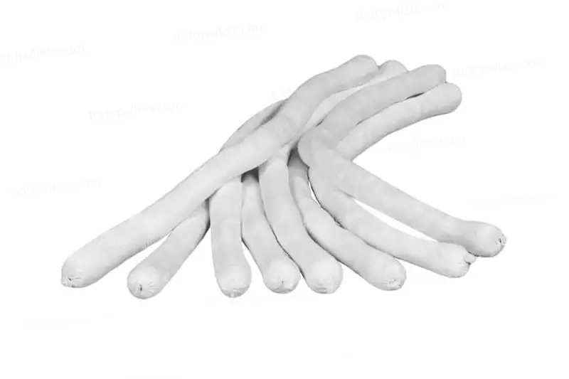 Calcetín absorbente solo Aceite utilizado para capturar aceites y combustibles sobre superficies acuáticas sin absorber agua.