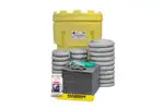 Kit Antiderrames Universal 95 galones: máxima capacidad para contener derrames de aceites, químicos e hidrocarburos.