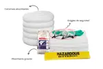 Incluye tambo de salvamento 50 galones en HDPE con ruedas, absorbe aceites y facilita el transporte del kit.