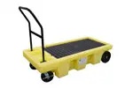 Carro Antiderrames Poly Spill Cart fabricado en HDPE 100 % virgen; diseñado para transportar tambos con contención de 216 litros.