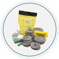 Kit para control de derrames universal de 65 galones.